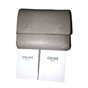 Celine Gray Leather Trifold Wallet